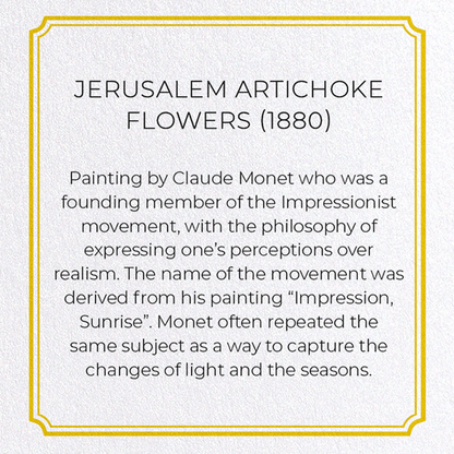 JERUSALEM ARTICHOKE FLOWERS (1880): Painting Greeting Card