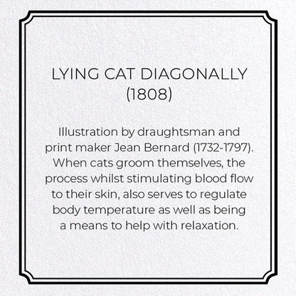 LYING CAT DIAGONALLY (1808): Painting Greeting Card