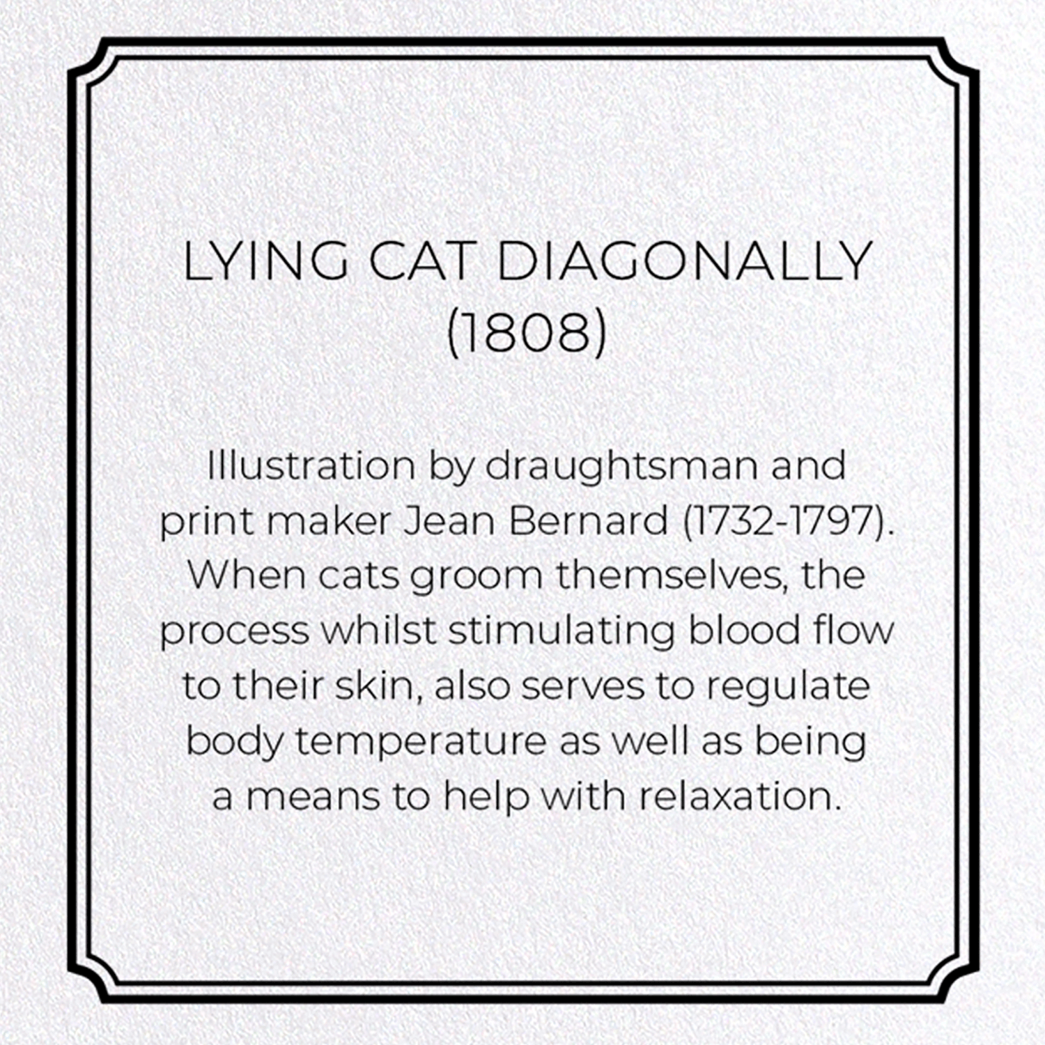 LYING CAT DIAGONALLY (1808): Painting Greeting Card