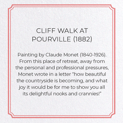 CLIFF WALK AT POURVILLE (1882): Painting Greeting Card