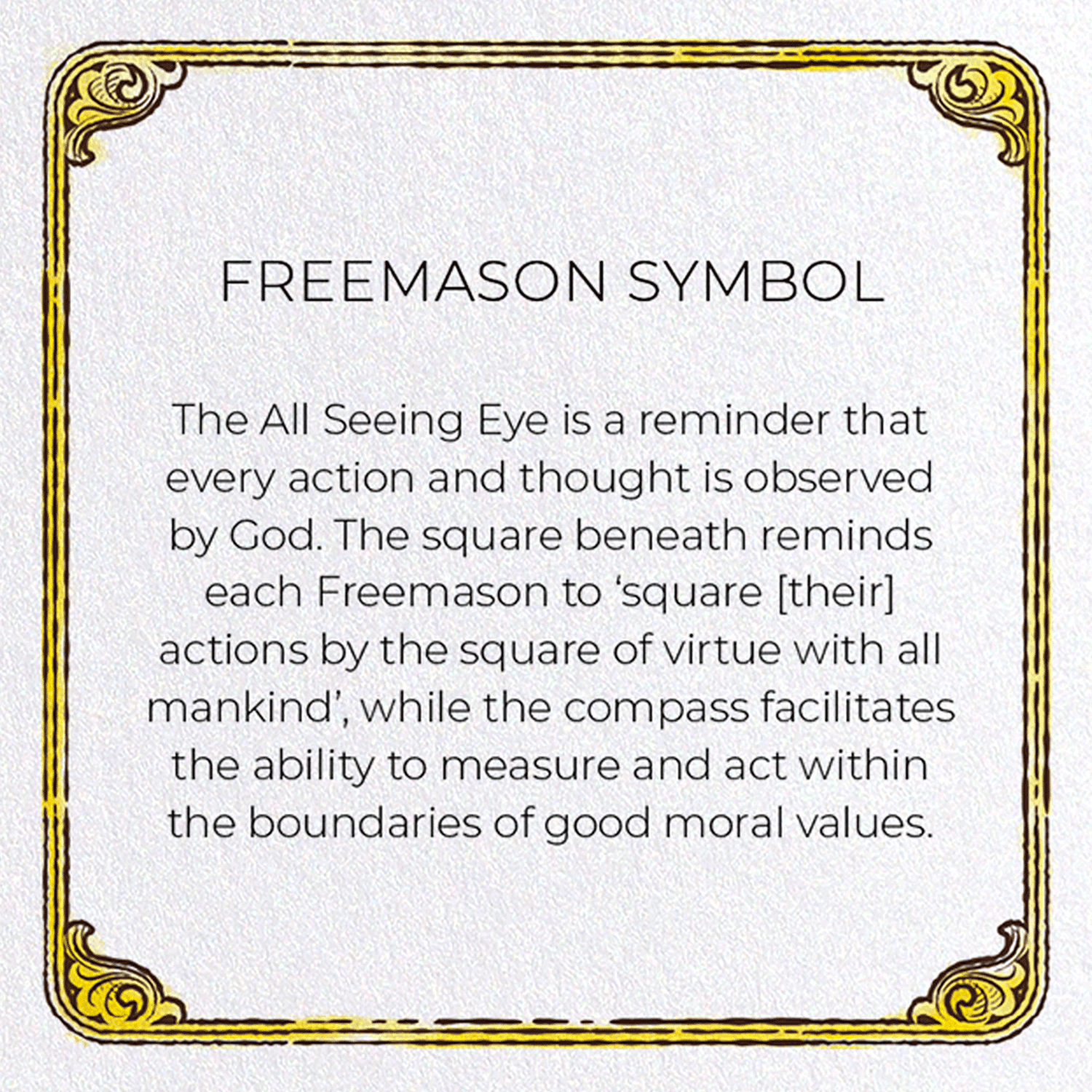 FREEMASON SYMBOL: Pattern Greeting Card