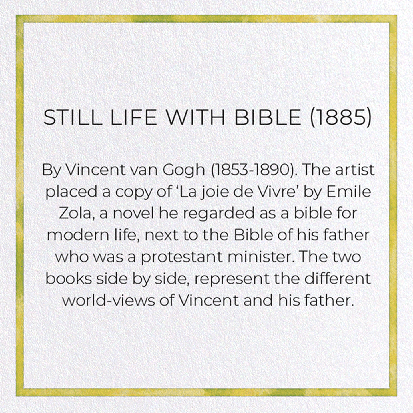 STILL LIFE WITH BIBLE (1885): Painting Greeting Card