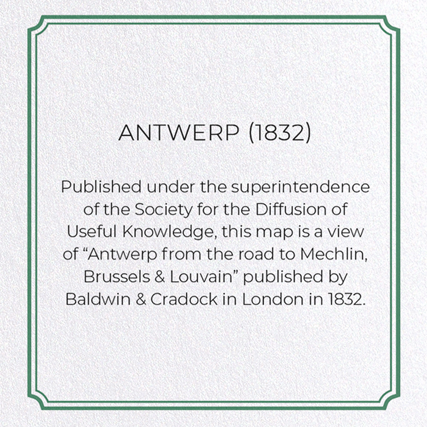 ANTWERP (1832): Antique Map Greeting Card