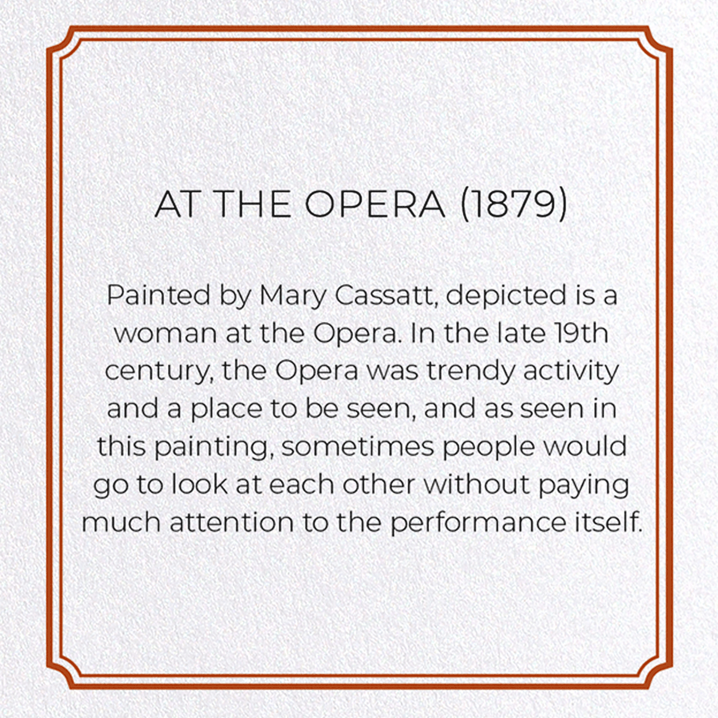 AT THE OPERA (1879): Painting Greeting Card