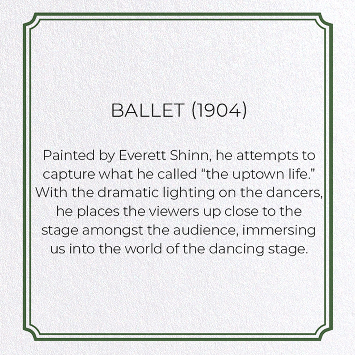 BALLET (1904): Painting Greeting Card