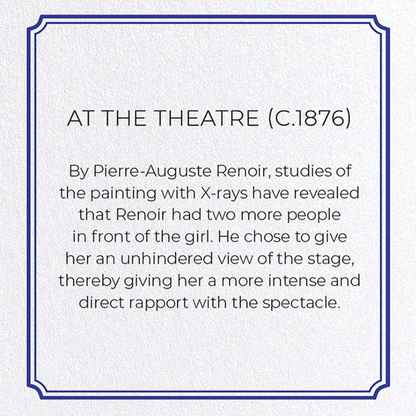 AT THE THEATRE (C.1876): Painting Greeting Card
