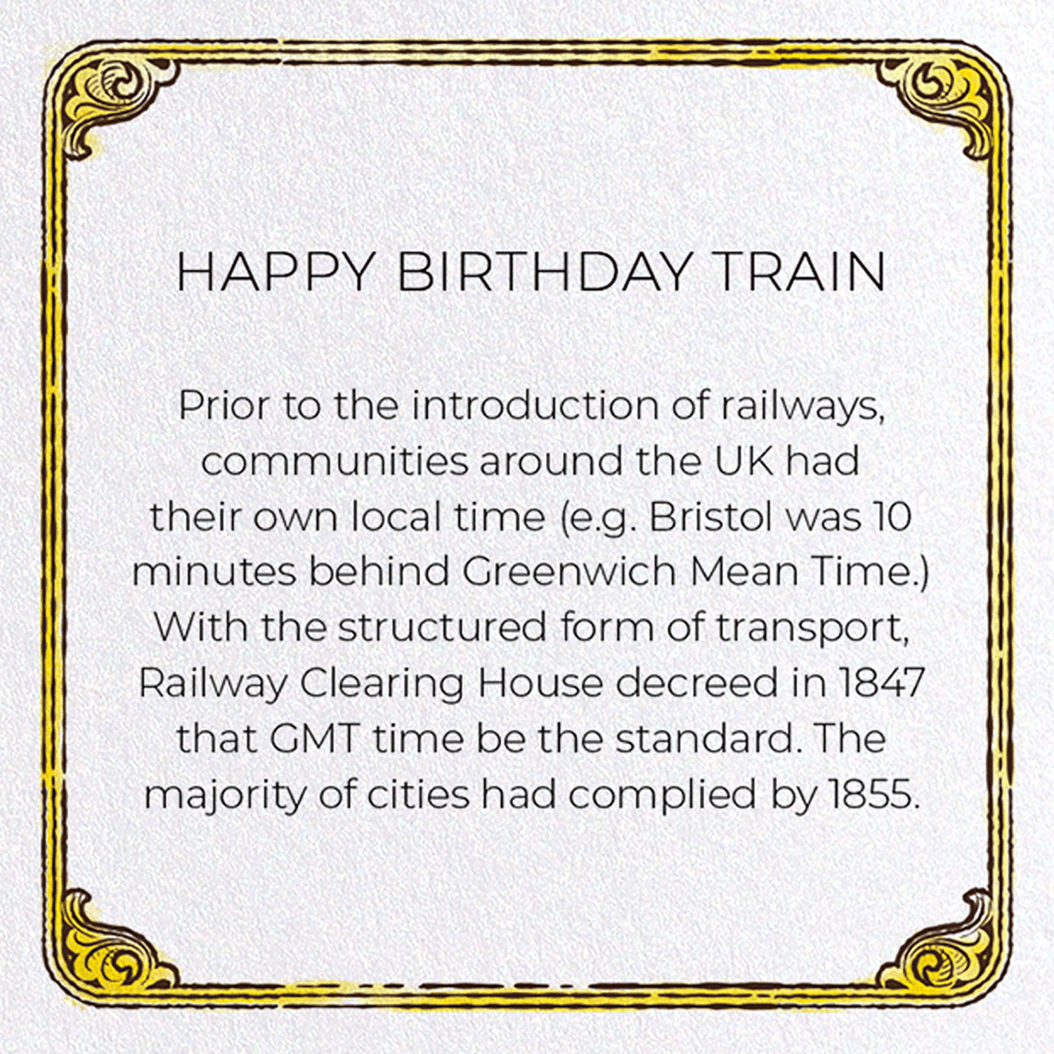 HAPPY BIRTHDAY TRAIN: Victorian Greeting Card