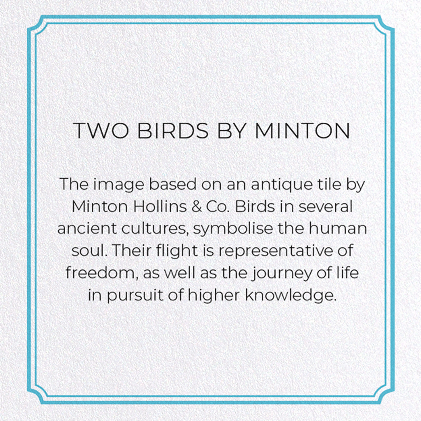 TWO BIRDS BY MINTON: Painting Greeting Card
