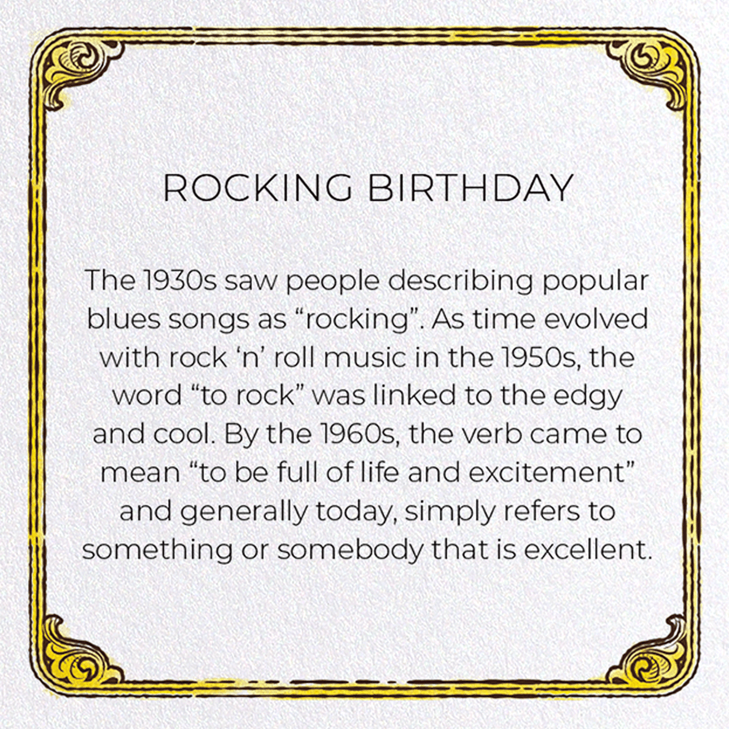ROCKING BIRTHDAY: Victorian Greeting Card