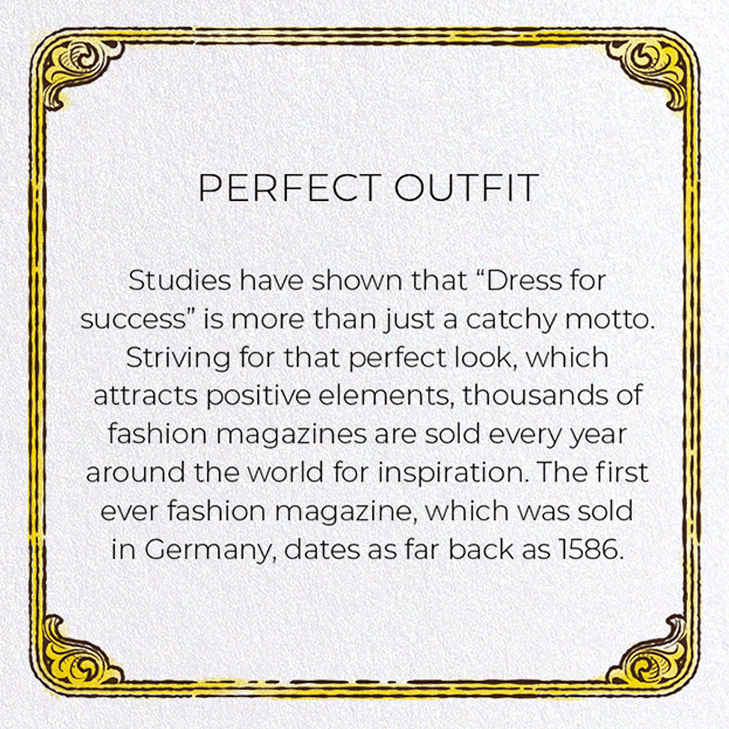 PERFECT OUTFIT: Victorian Greeting Card