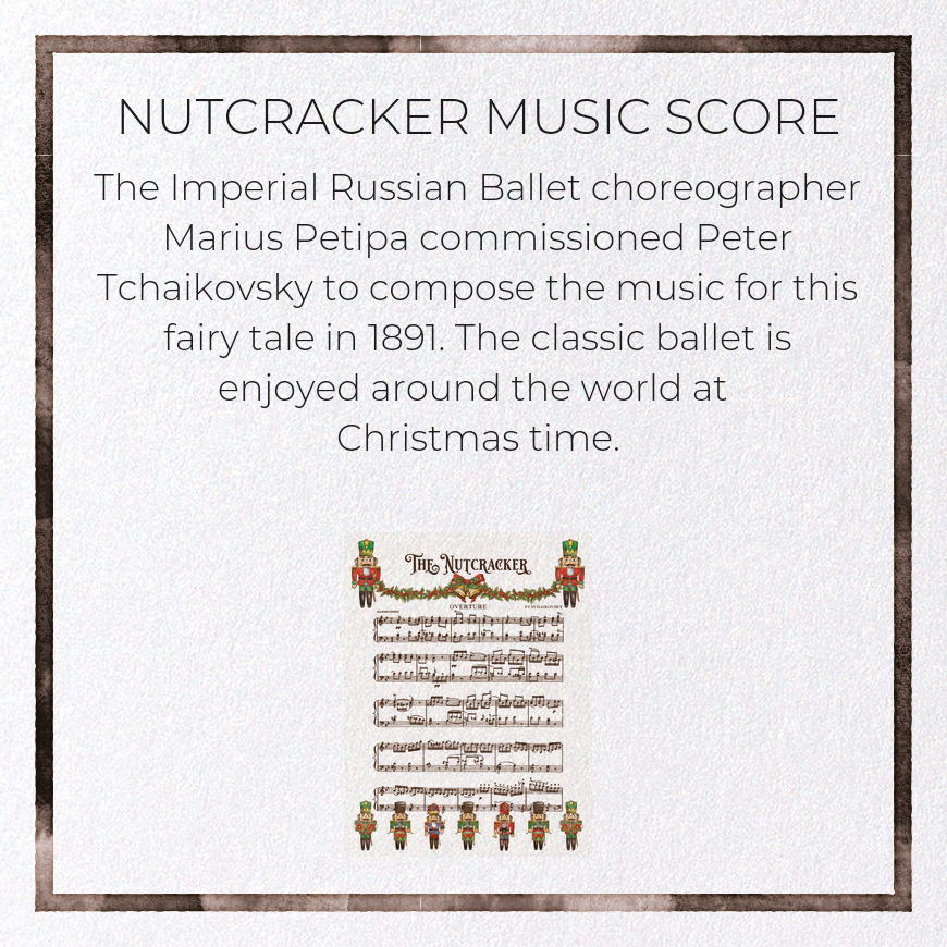 NUTCRACKER MUSIC SCORE: Victorian Greeting Card