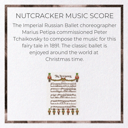NUTCRACKER MUSIC SCORE: Victorian Greeting Card