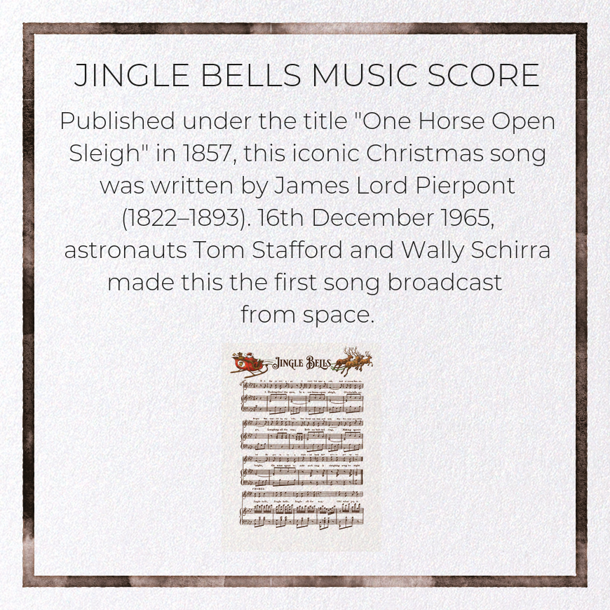 JINGLE BELLS MUSIC SCORE: Victorian Greeting Card