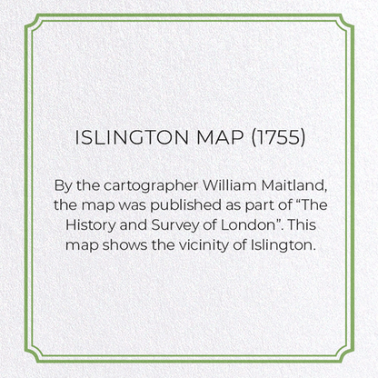 ISLINGTON MAP (1755): Antique Map Greeting Card