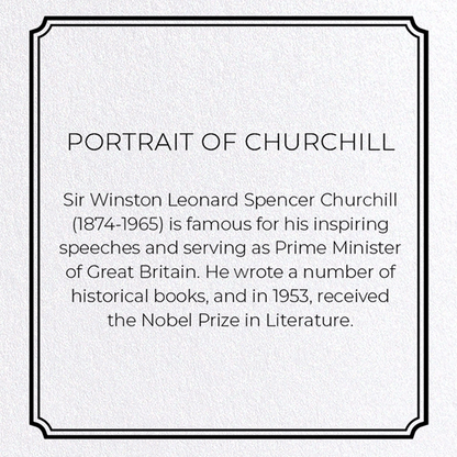 PORTRAIT OF CHURCHILL: Charcoal Greeting Card