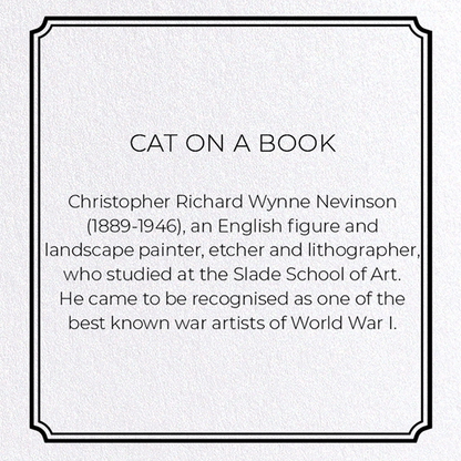 CAT ON A BOOK: Painting Greeting Card