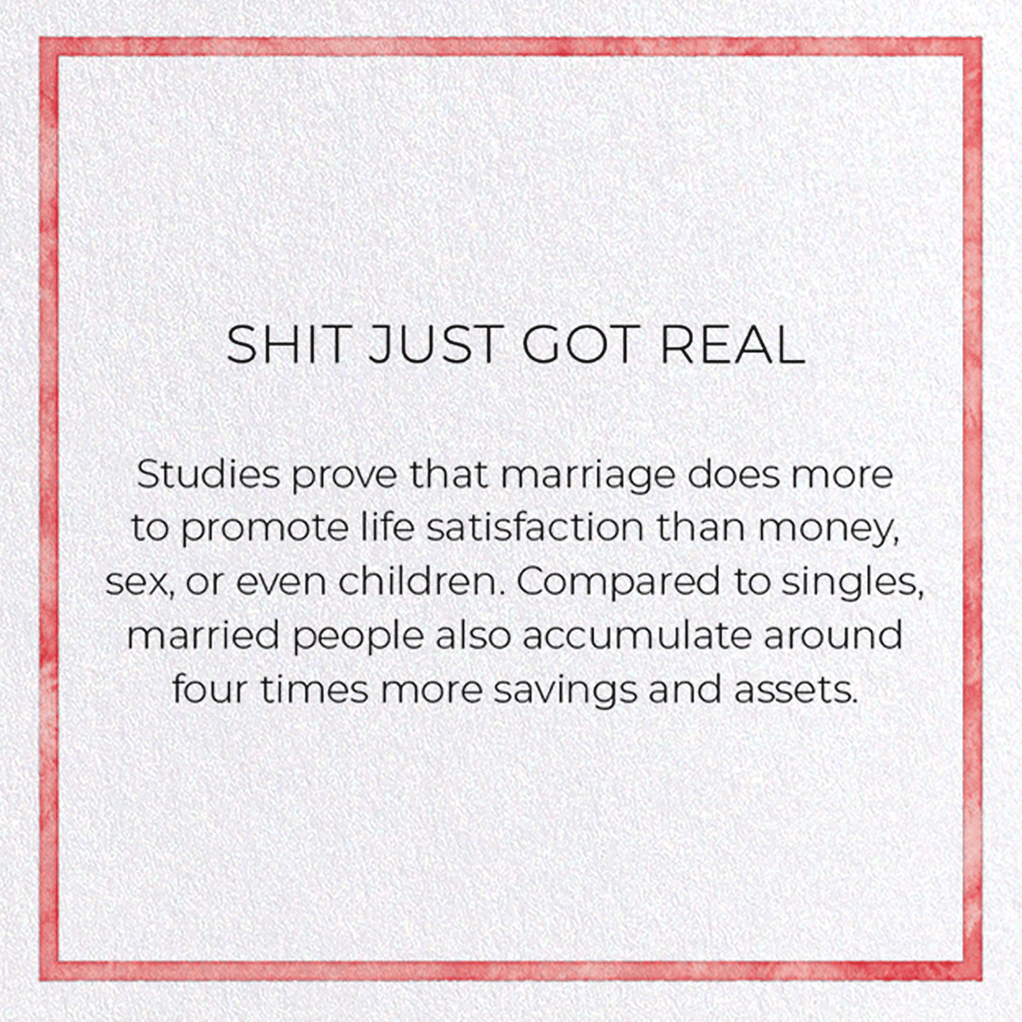 SHIT JUST GOT REAL: Watercolour Greeting Card