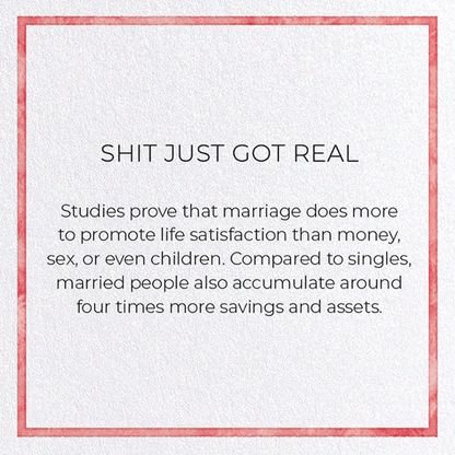 SHIT JUST GOT REAL: Watercolour Greeting Card
