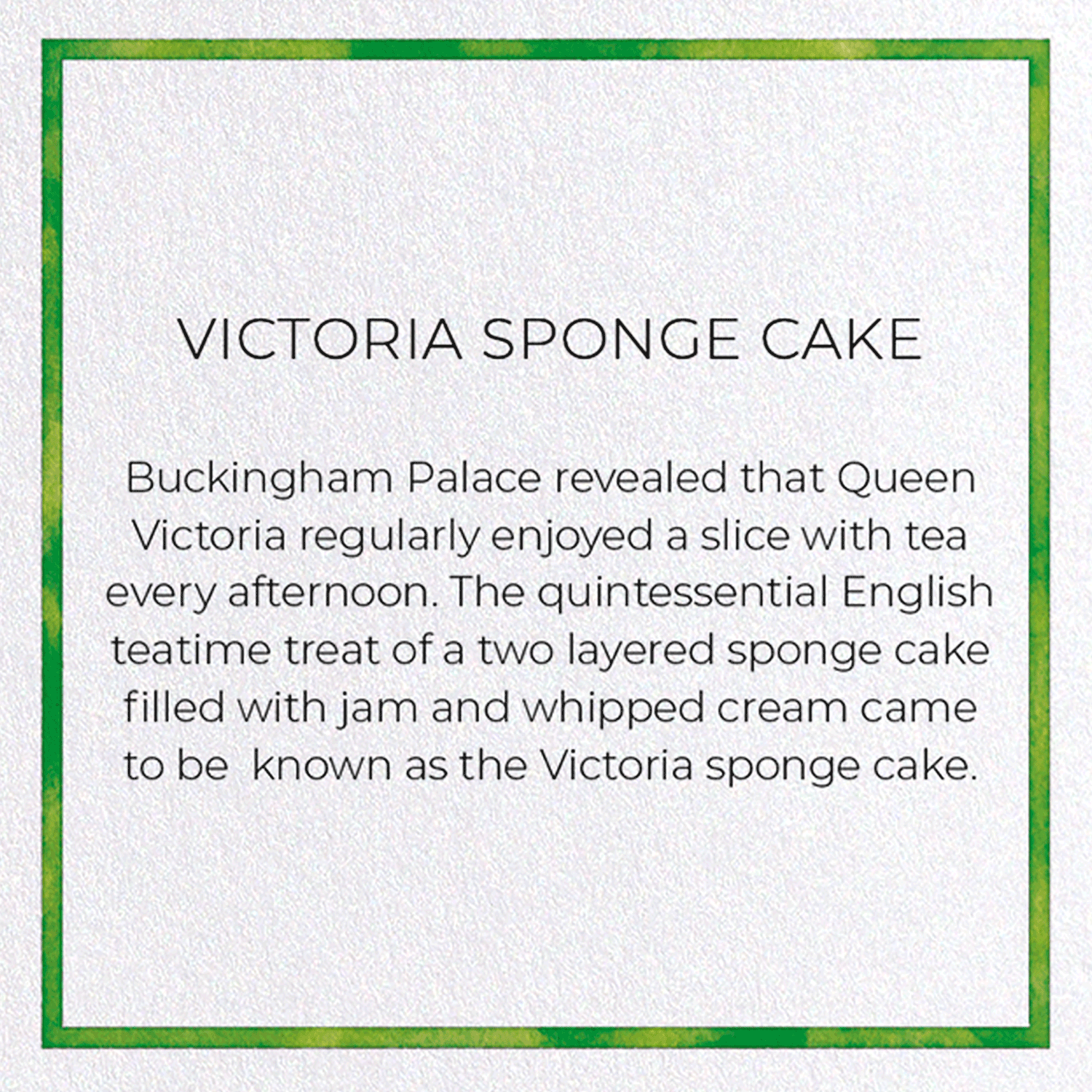 VICTORIA SPONGE CAKE: Watercolour Greeting Card