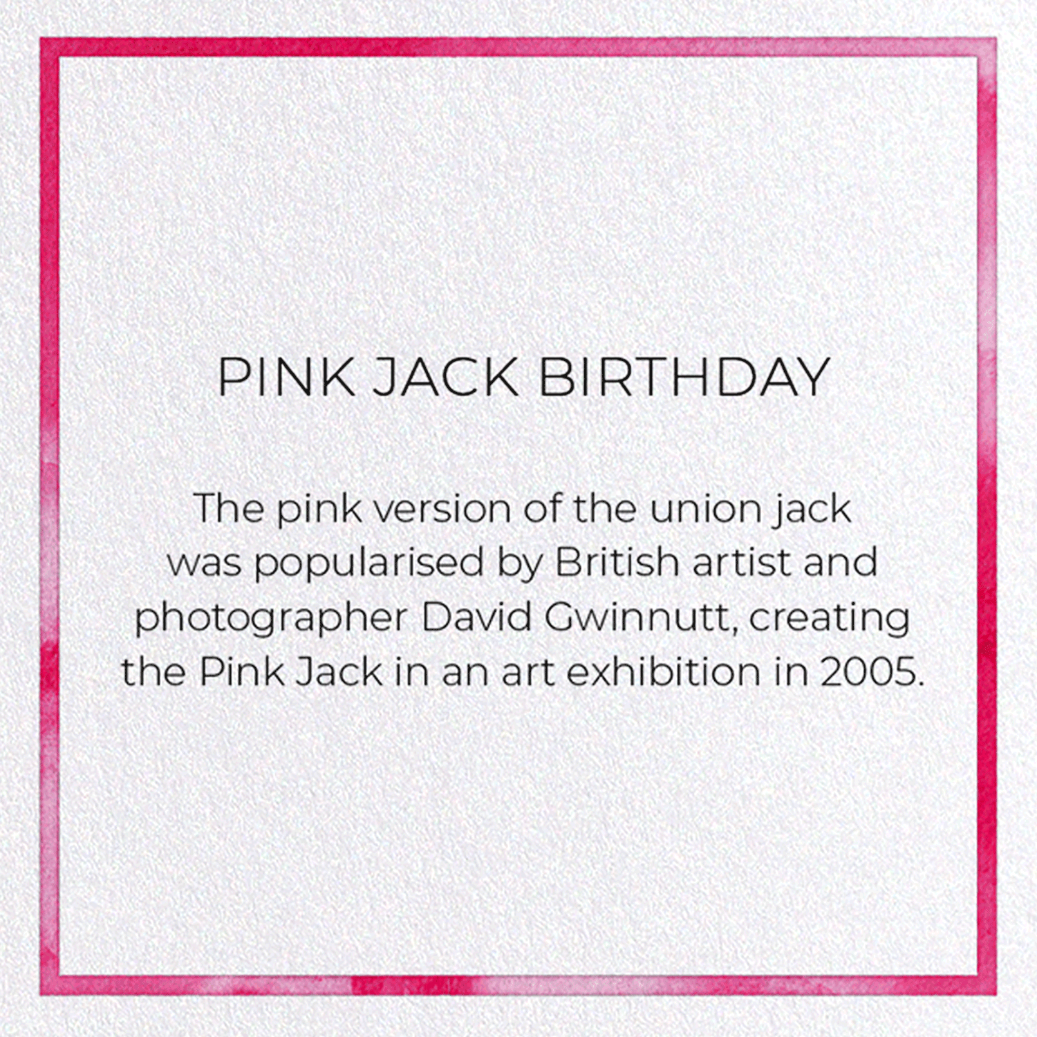 PINK JACK BIRTHDAY: Watercolour Greeting Card
