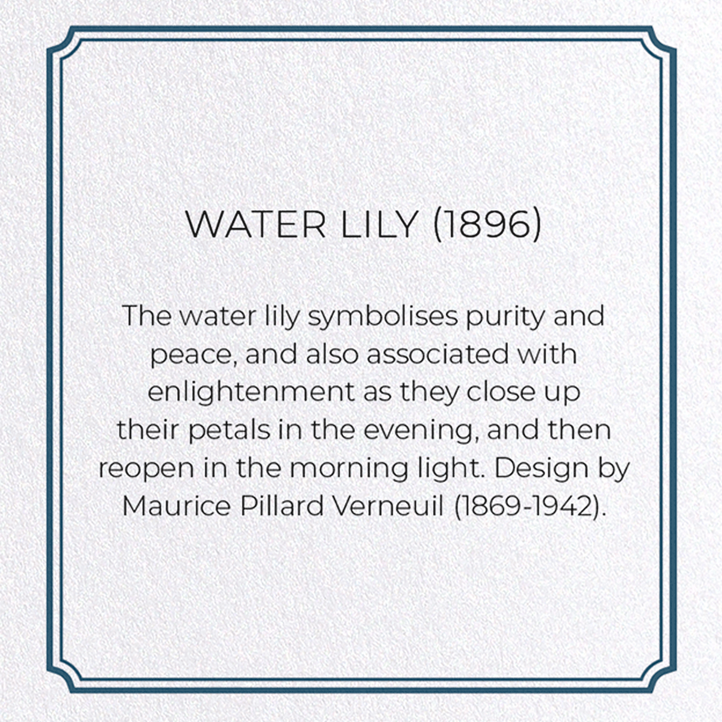 WATER LILY (1896): Pattern Greeting Card