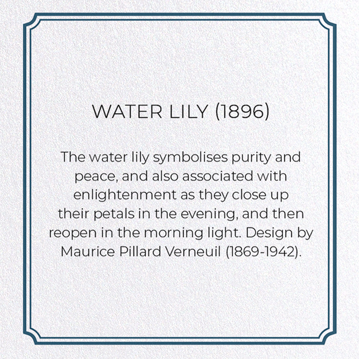 WATER LILY (1896): Pattern Greeting Card