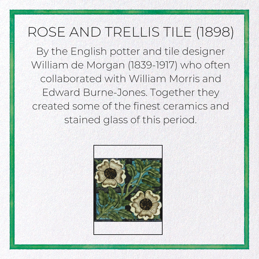 ROSE AND TRELLIS TILE (1898): Pattern Greeting Card