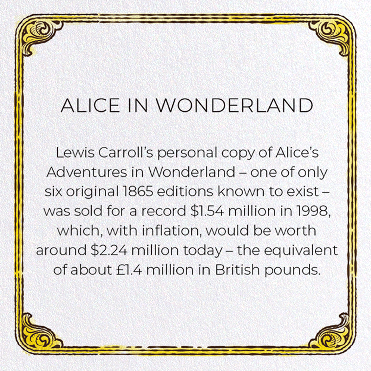 ALICE IN WONDERLAND: Victorian Greeting Card