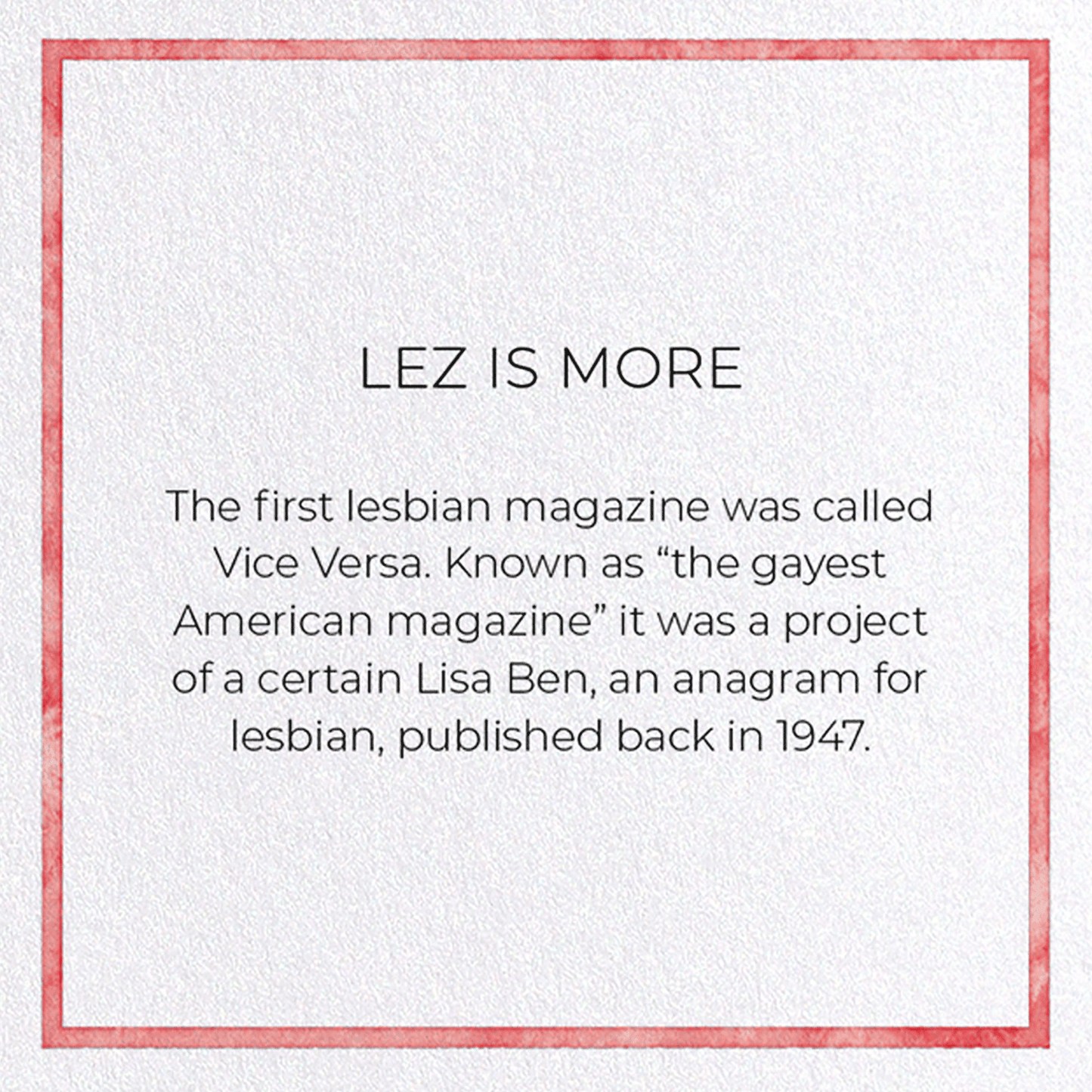 LEZ IS MORE: Watercolour Greeting Card