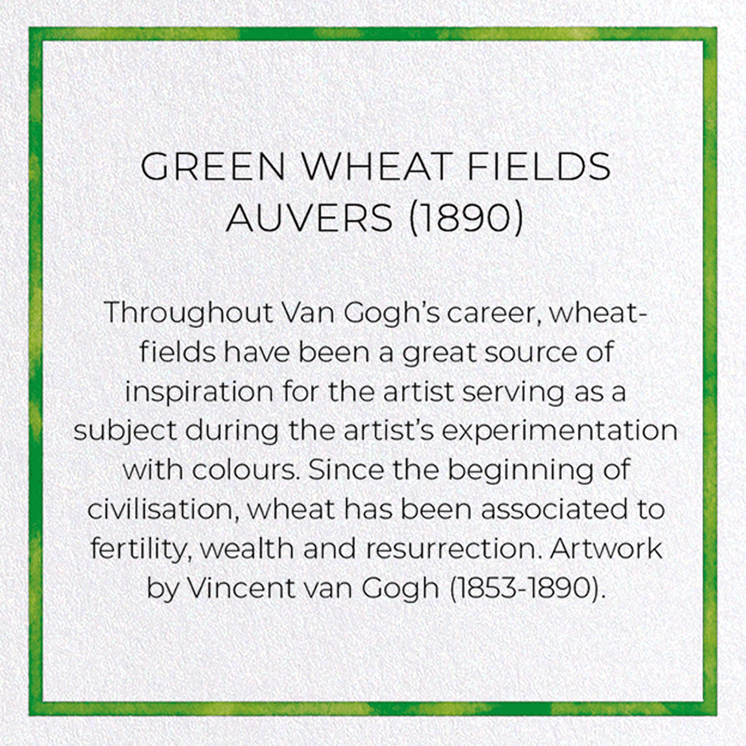 GREEN WHEAT FIELDS AUVERS (1890): Painting Greeting Card