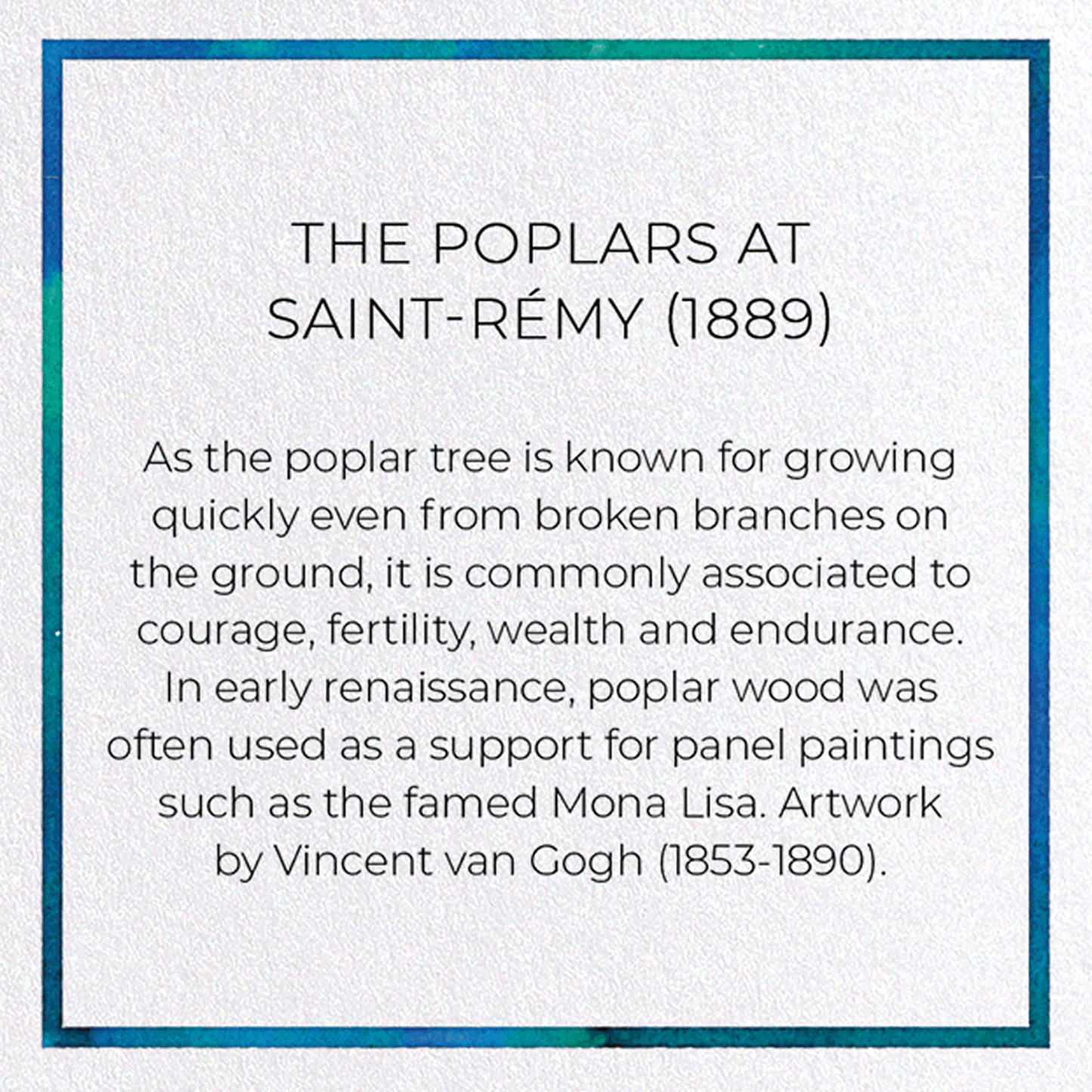 THE POPLARS AT SAINT-RÉMY (1889): Painting Greeting Card