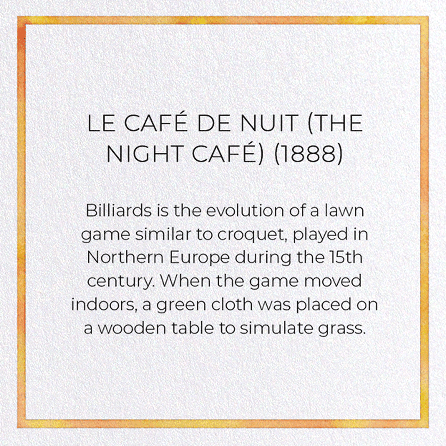 LE CAFÉ DE NUIT (THE NIGHT CAFÉ) (1888): Painting Greeting Card