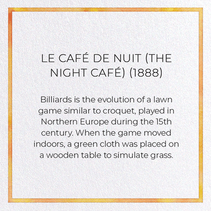 LE CAFÉ DE NUIT (THE NIGHT CAFÉ) (1888): Painting Greeting Card