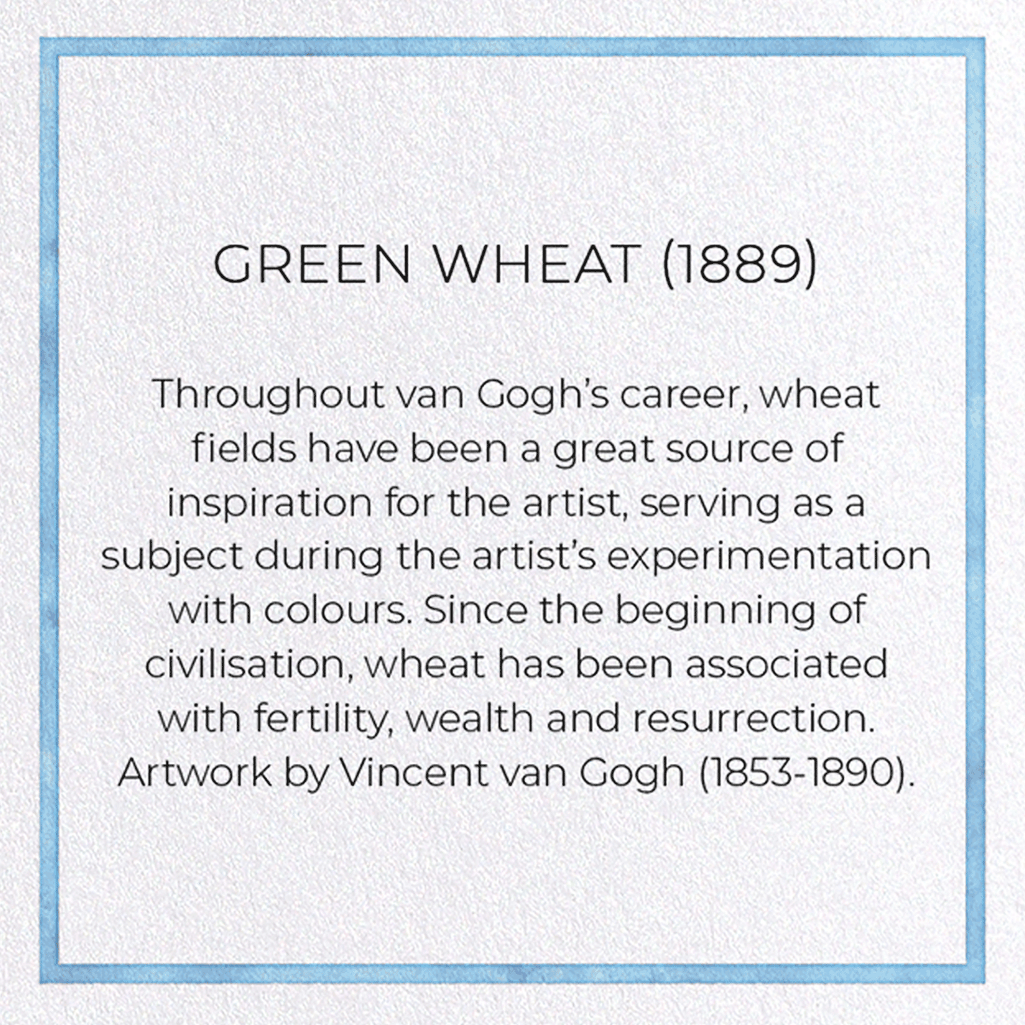 GREEN WHEAT (1889): Painting Greeting Card