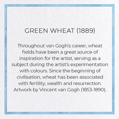GREEN WHEAT (1889): Painting Greeting Card