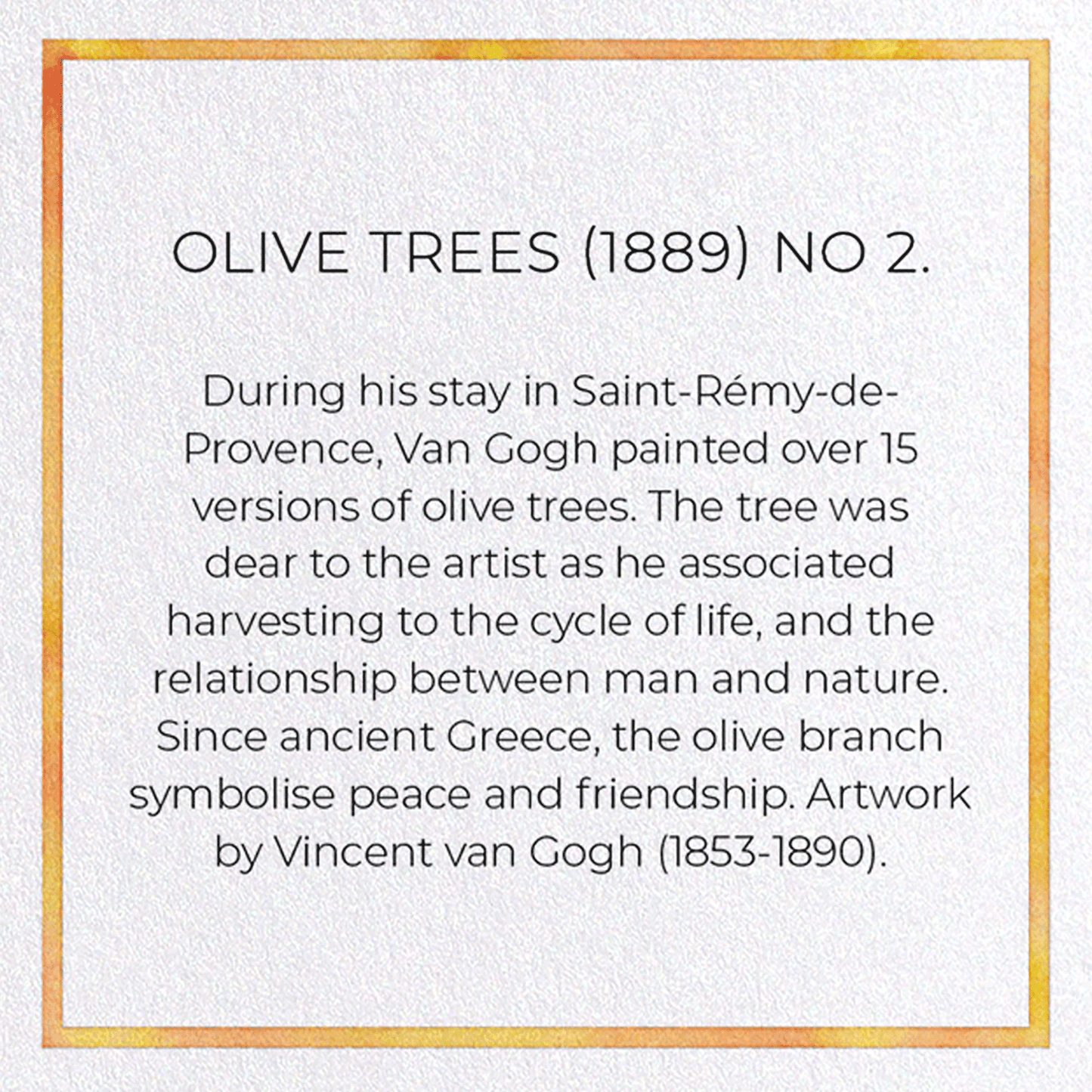 OLIVE TREES (1889) NO 2.: Painting Greeting Card