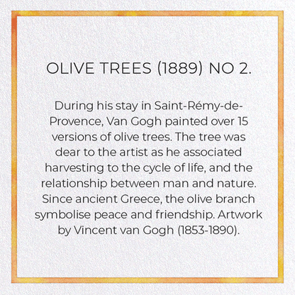 OLIVE TREES (1889) NO 2.: Painting Greeting Card