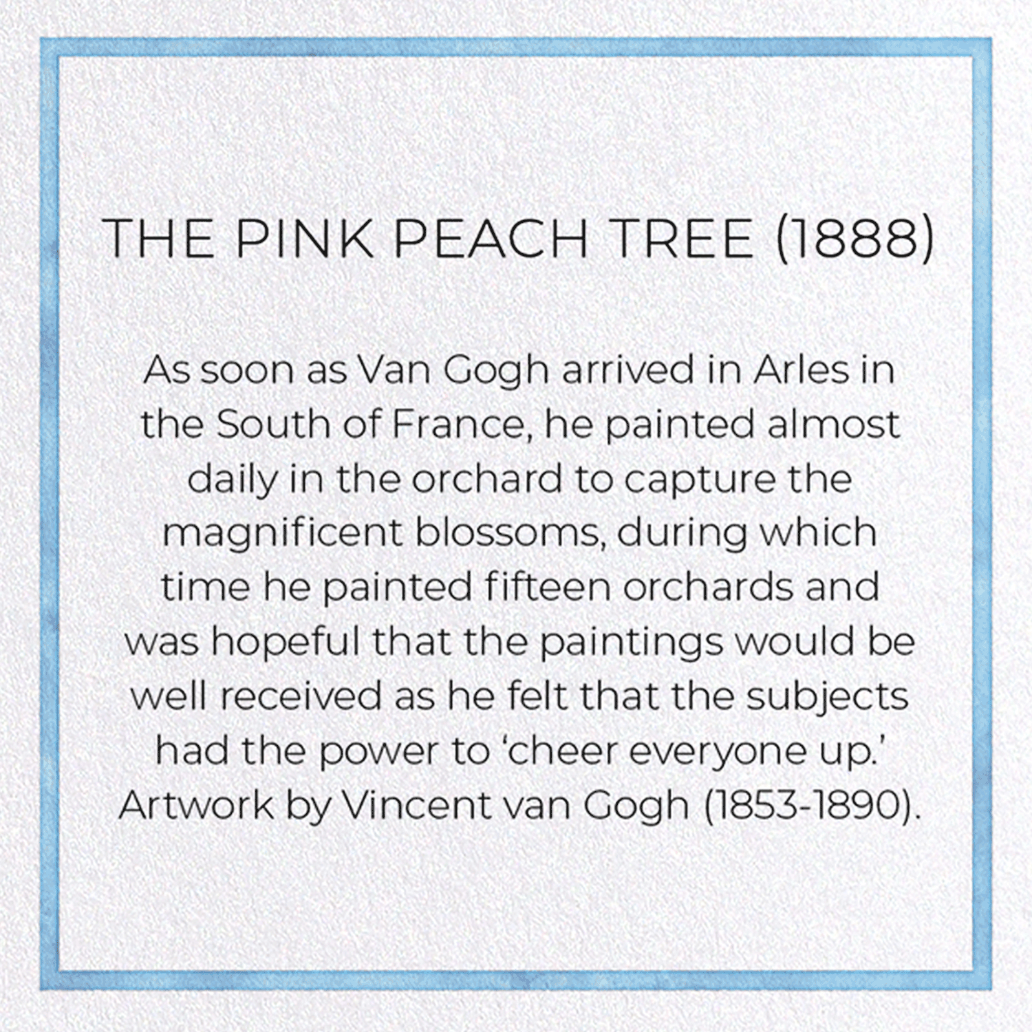 THE PINK PEACH TREE (1888): Painting Greeting Card
