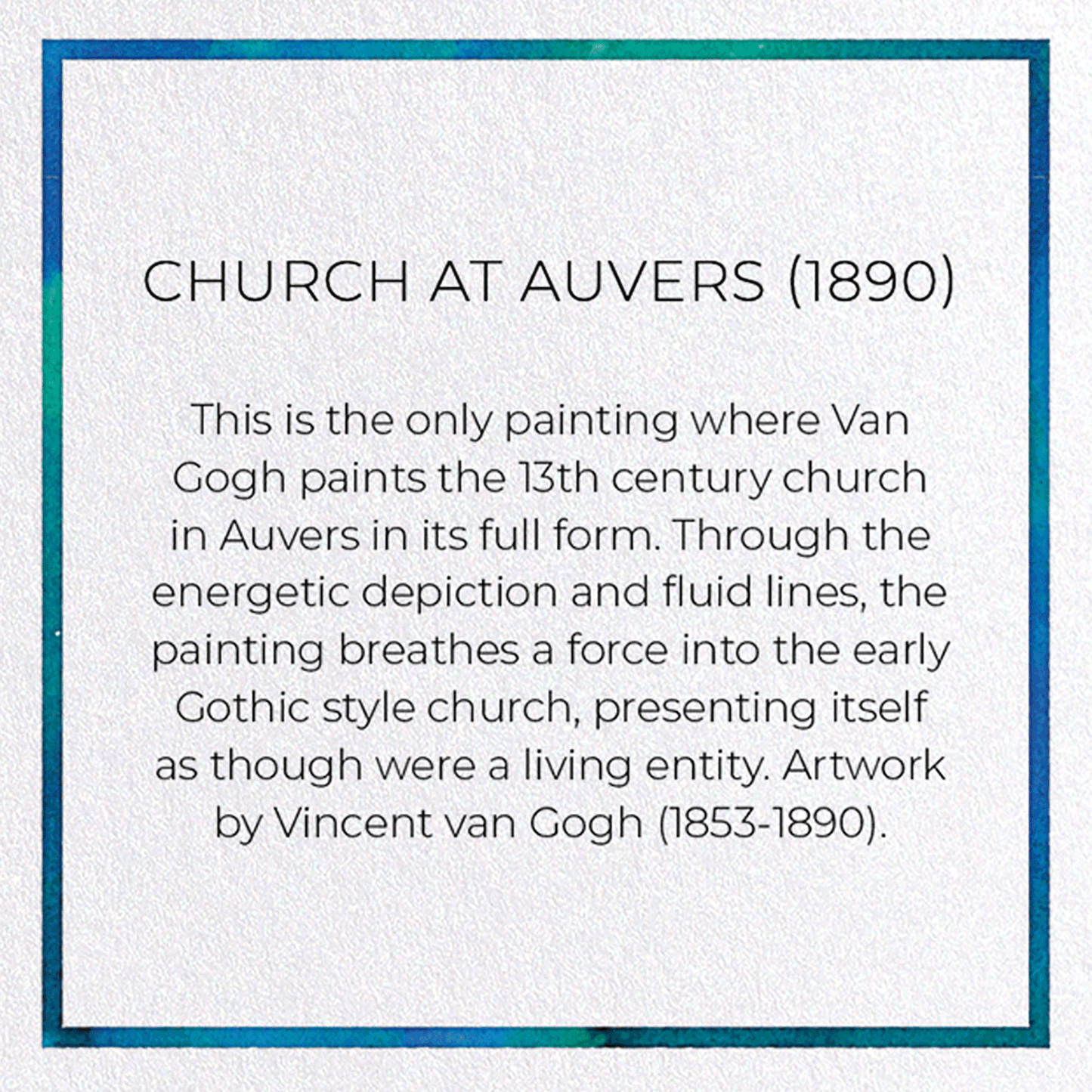 CHURCH AT AUVERS (1890): Painting Greeting Card