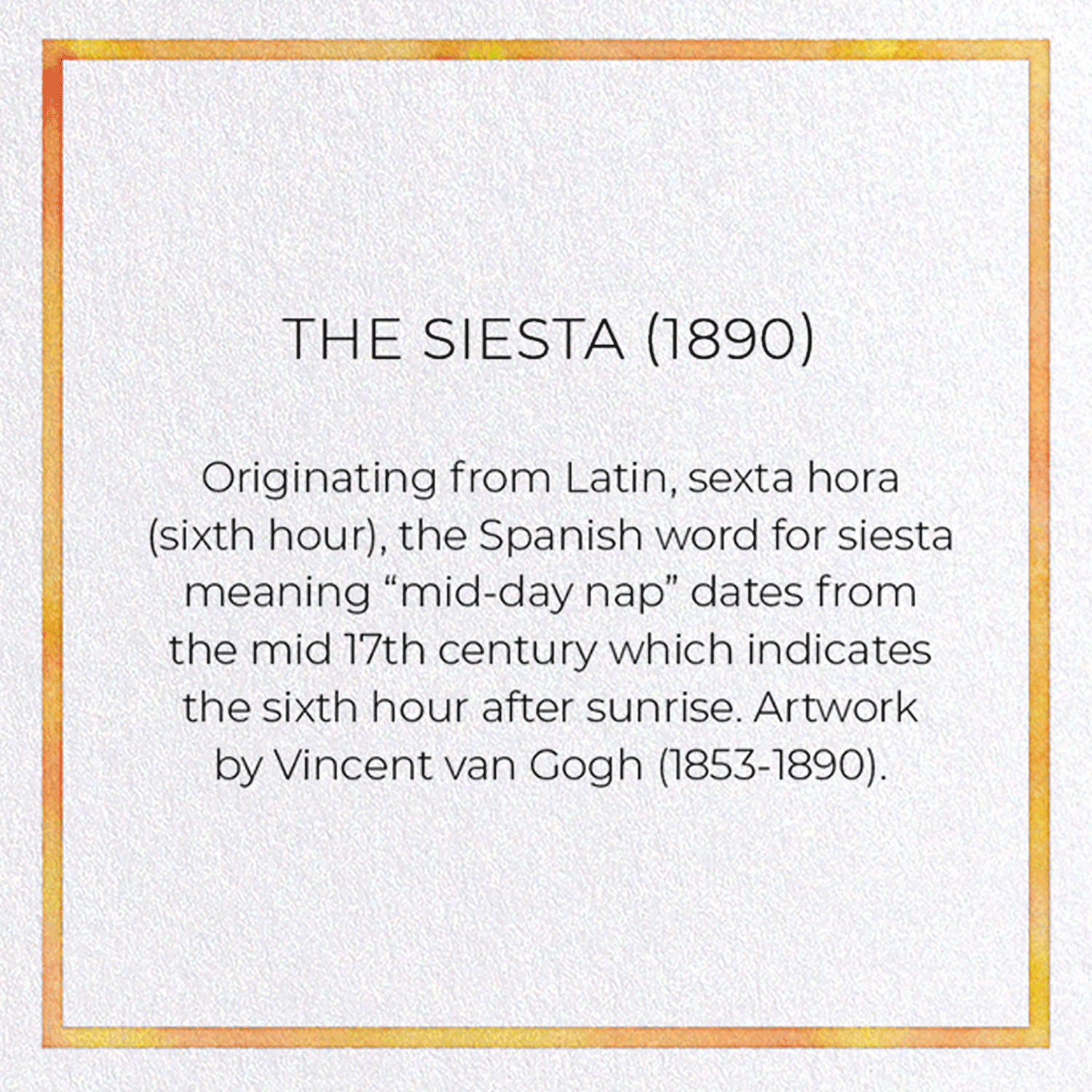 THE SIESTA (1890): Painting Greeting Card