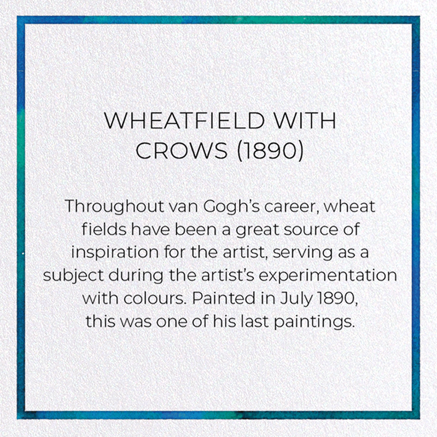 WHEATFIELD WITH CROWS (1890): Painting Greeting Card