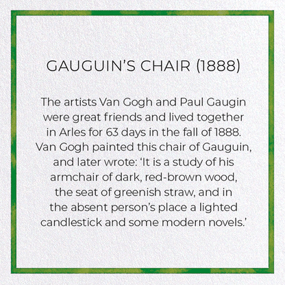 GAUGUIN'S CHAIR (1888): Painting Greeting Card