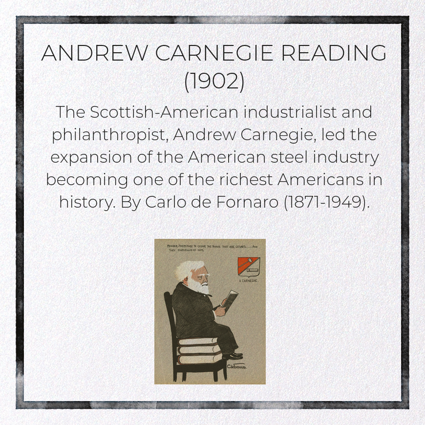 ANDREW CARNEGIE READING (1902): Painting Greeting Card