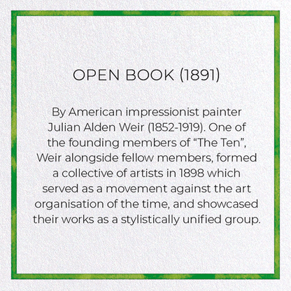 OPEN BOOK (1891): Painting Greeting Card