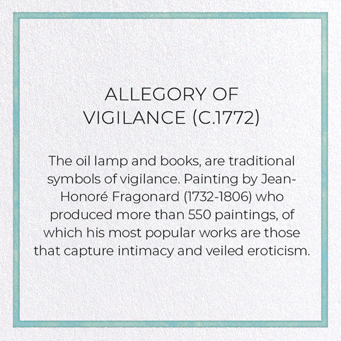 ALLEGORY OF VIGILANCE (C.1772): Painting Greeting Card
