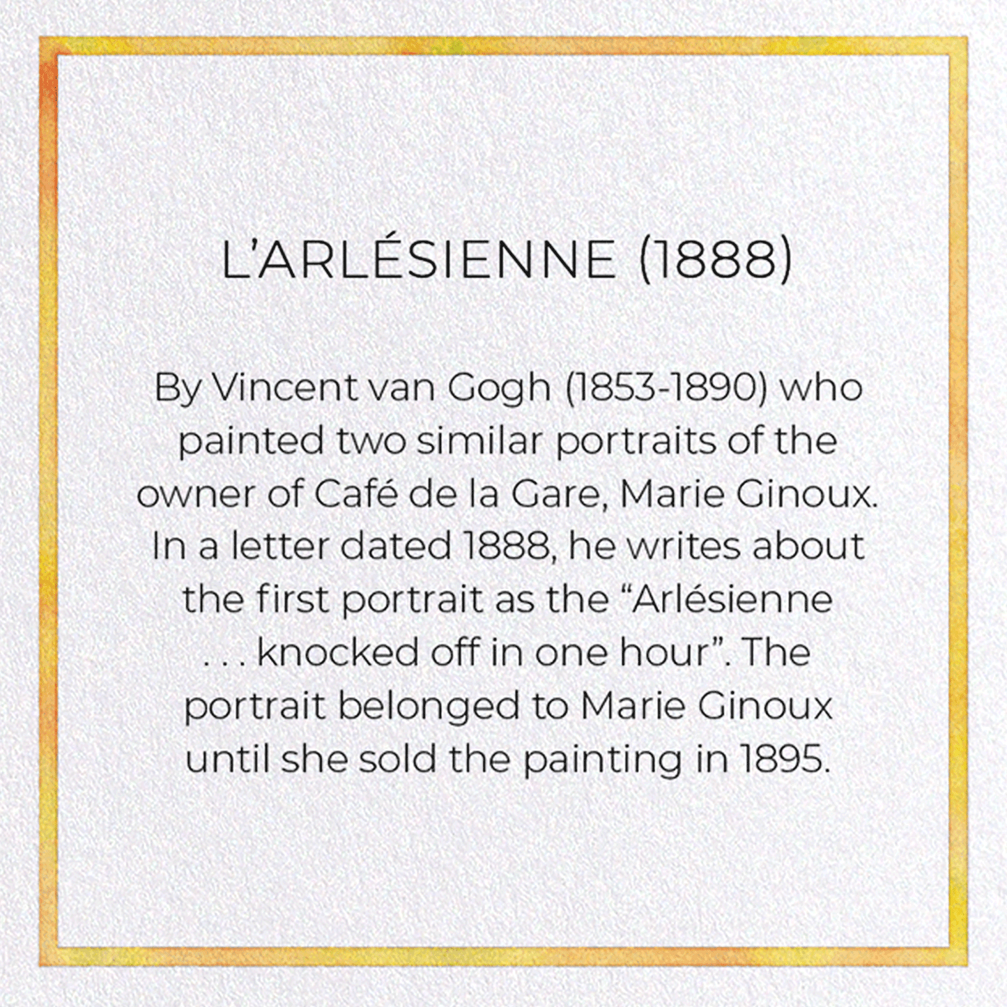 L'ARLÉSIENNE (1888): Painting Greeting Card
