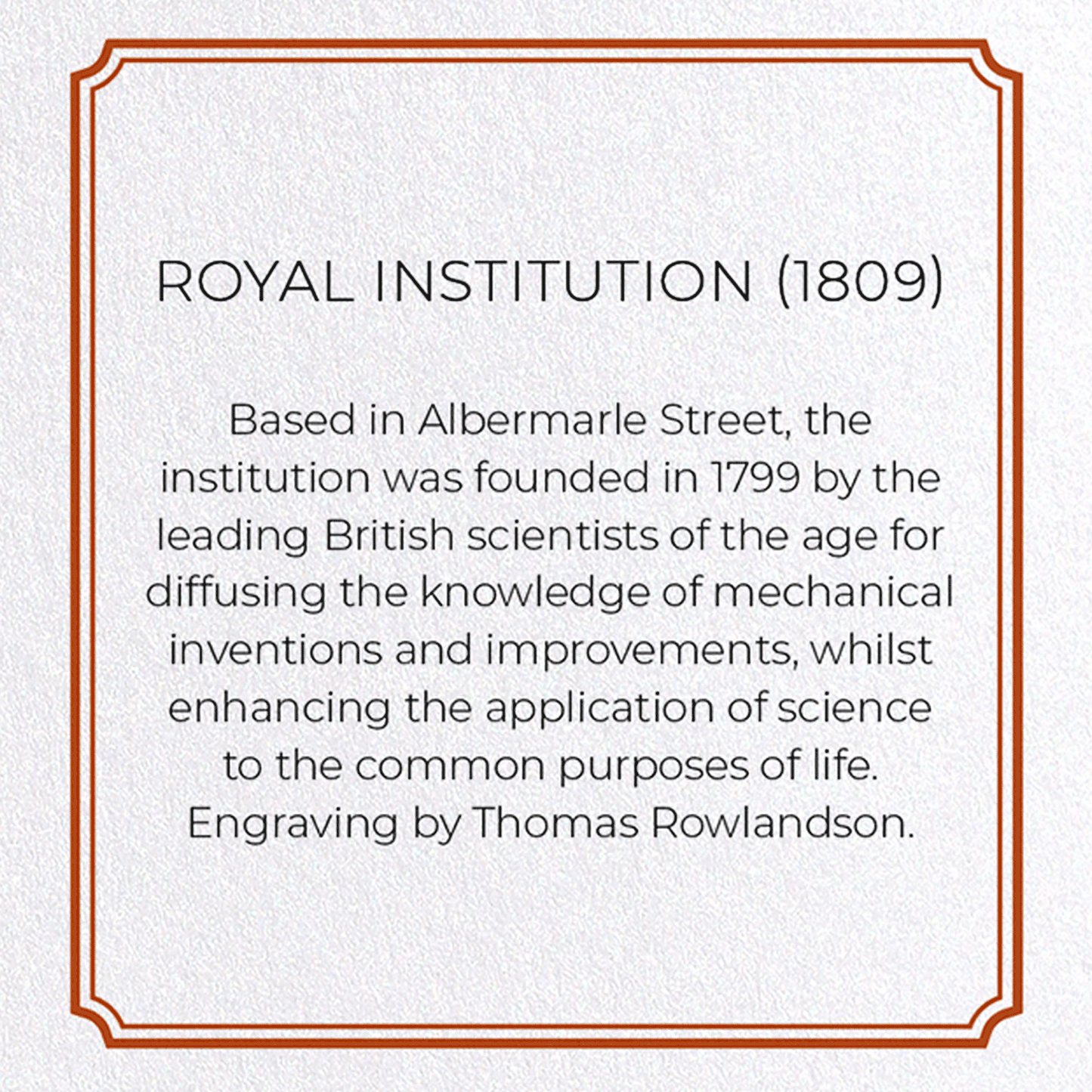 ROYAL INSTITUTION (1809): Painting Greeting Card