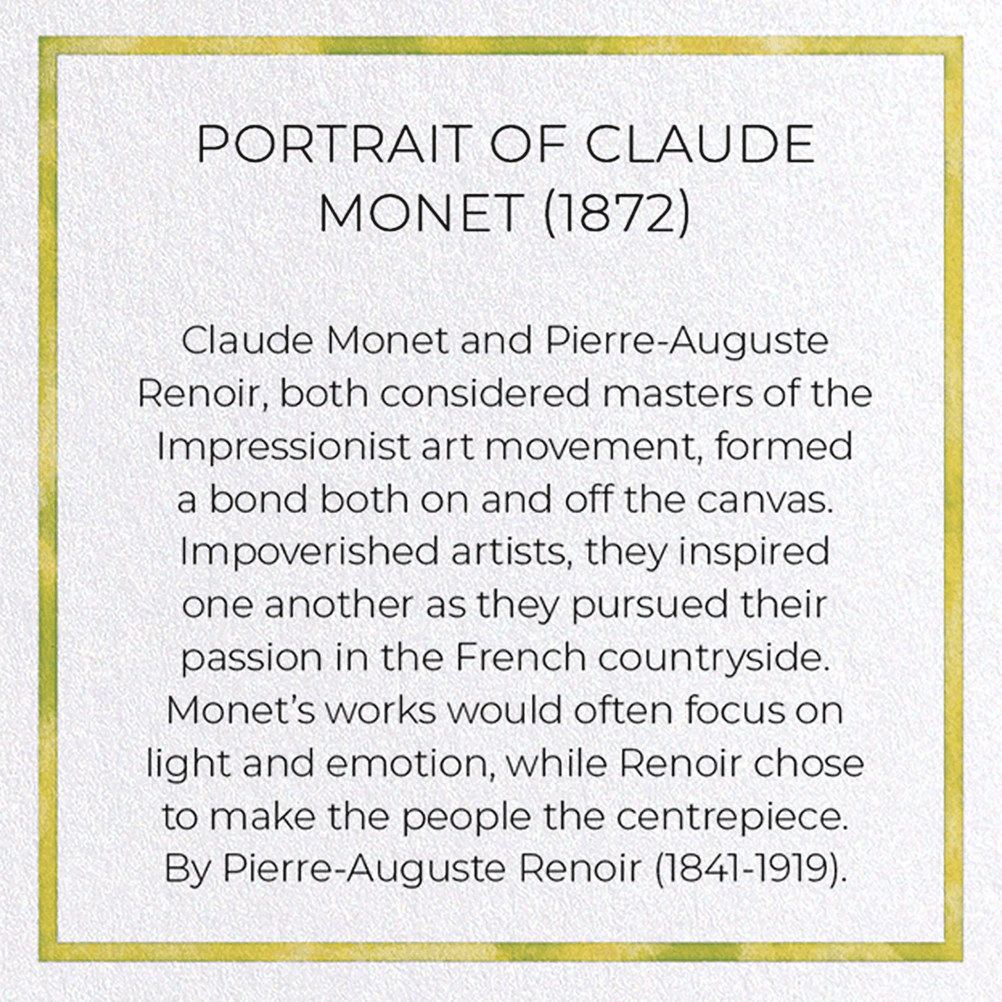 PORTRAIT OF CLAUDE MONET (1872): Painting Greeting Card