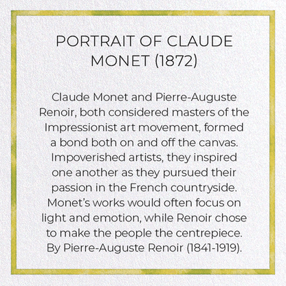 PORTRAIT OF CLAUDE MONET (1872): Painting Greeting Card