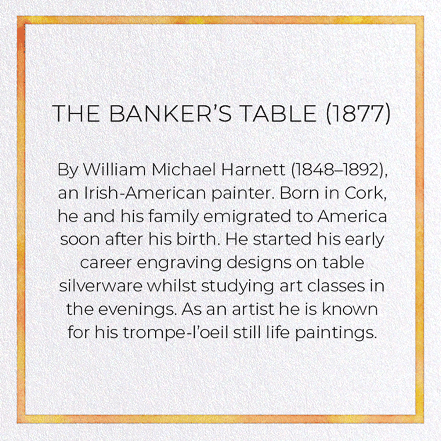 THE BANKER’S TABLE (1877): Painting Greeting Card